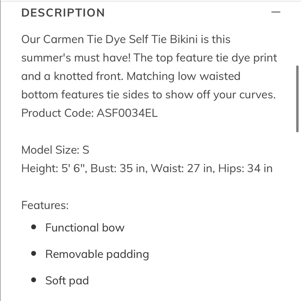 Cupshe Carmen Tie-Dye Self Tie Bikini - Picture 6 of 7